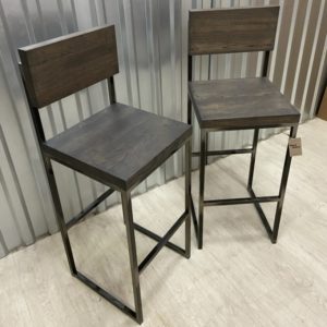 Барный стул “Металл и дуб” — Барная мебель для кафе из металла