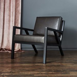 Кресло из металла и кожи “Браун” — Кожаное кресло лофт