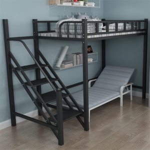 Кровать-чердак с лестницей черная — Детская мебель