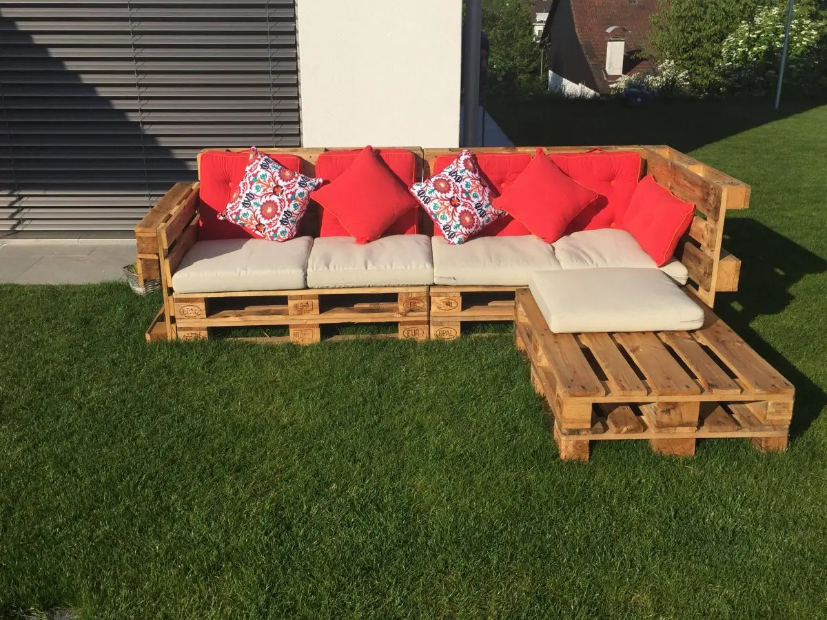 Holz Paletten Mittelsofa Gartensofa Palettenmöbel Sofa