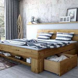 Кровать с выдвижными ящиками из дуба — Кровати