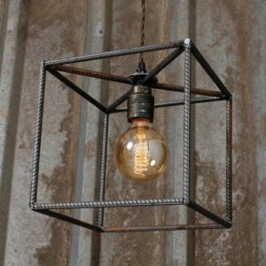 Подвесной лофт-светильник из металлических прутьев — Лофт светильники в ванную