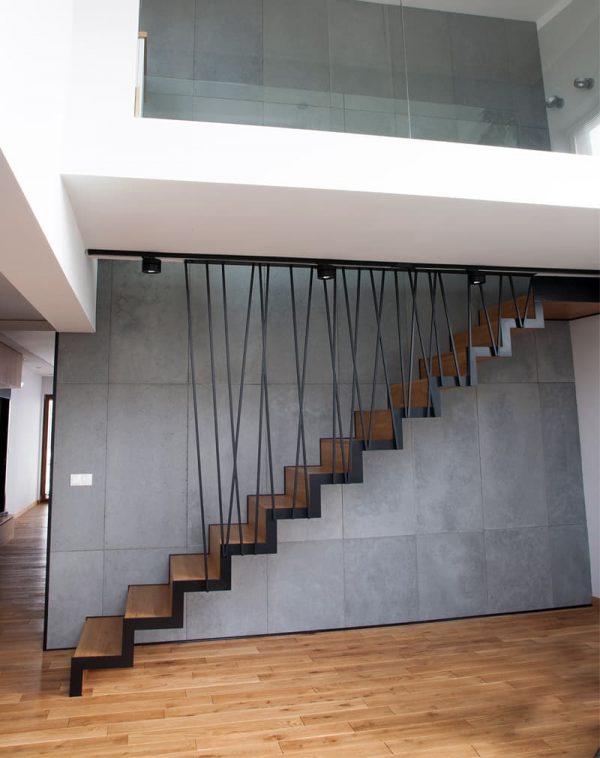 Лестница подвесная на металлокаркасе “Трек” — Лестницы металлические лофт 5