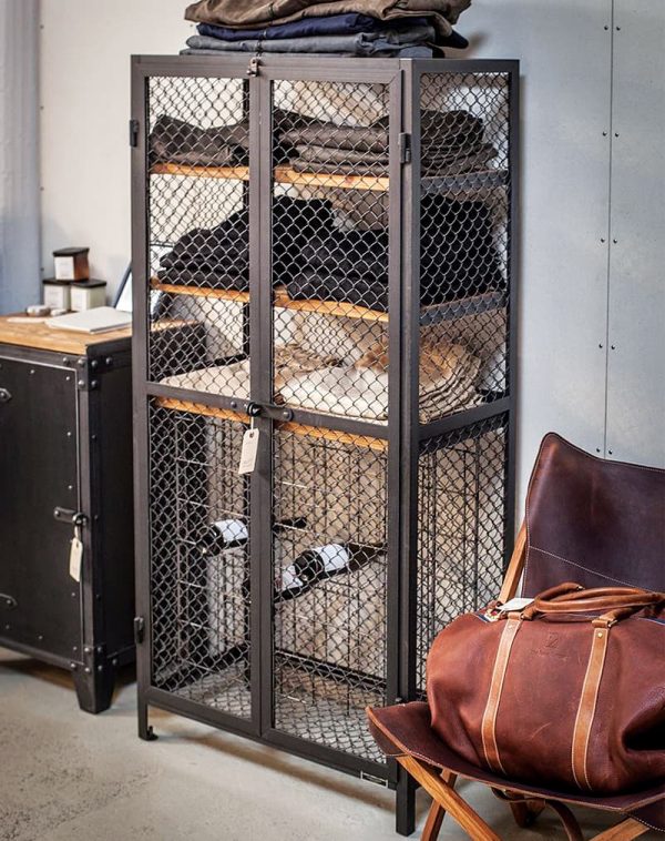 Винный шкаф лофт «Сетка Вин» — Барная мебель для кафе из металла 2