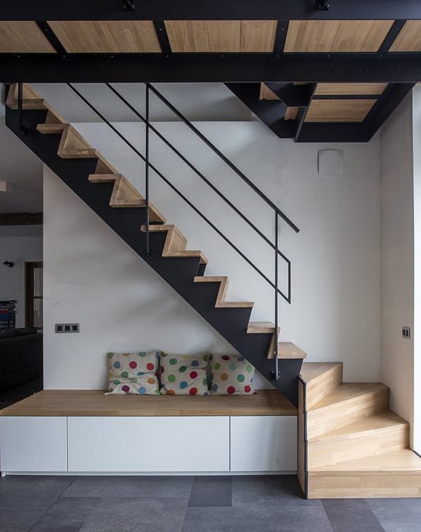Лестница лофт на ломаном косоуре “Зета” — Лестницы в стиле минимализм 3