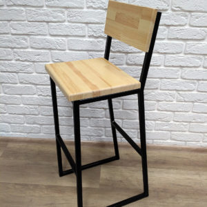 Барный стул Лофт “Металл и сосна” — Барная мебель для кафе из металла